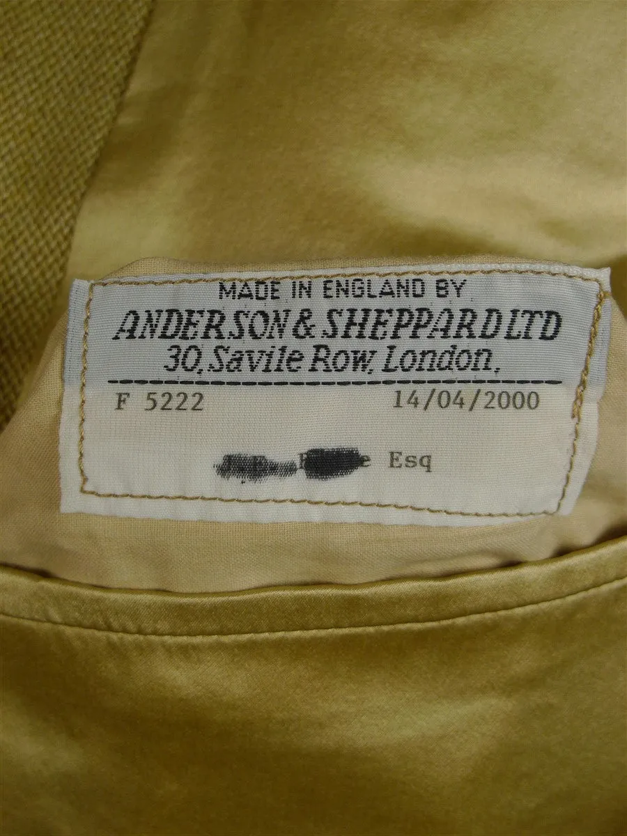 080824/09 anderson & sheppard 2000 savile row bespoke linen silk & cashmere sports jacket blazer 47 regular