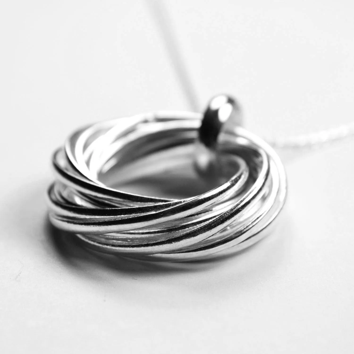 14 Rings Silver Pendant