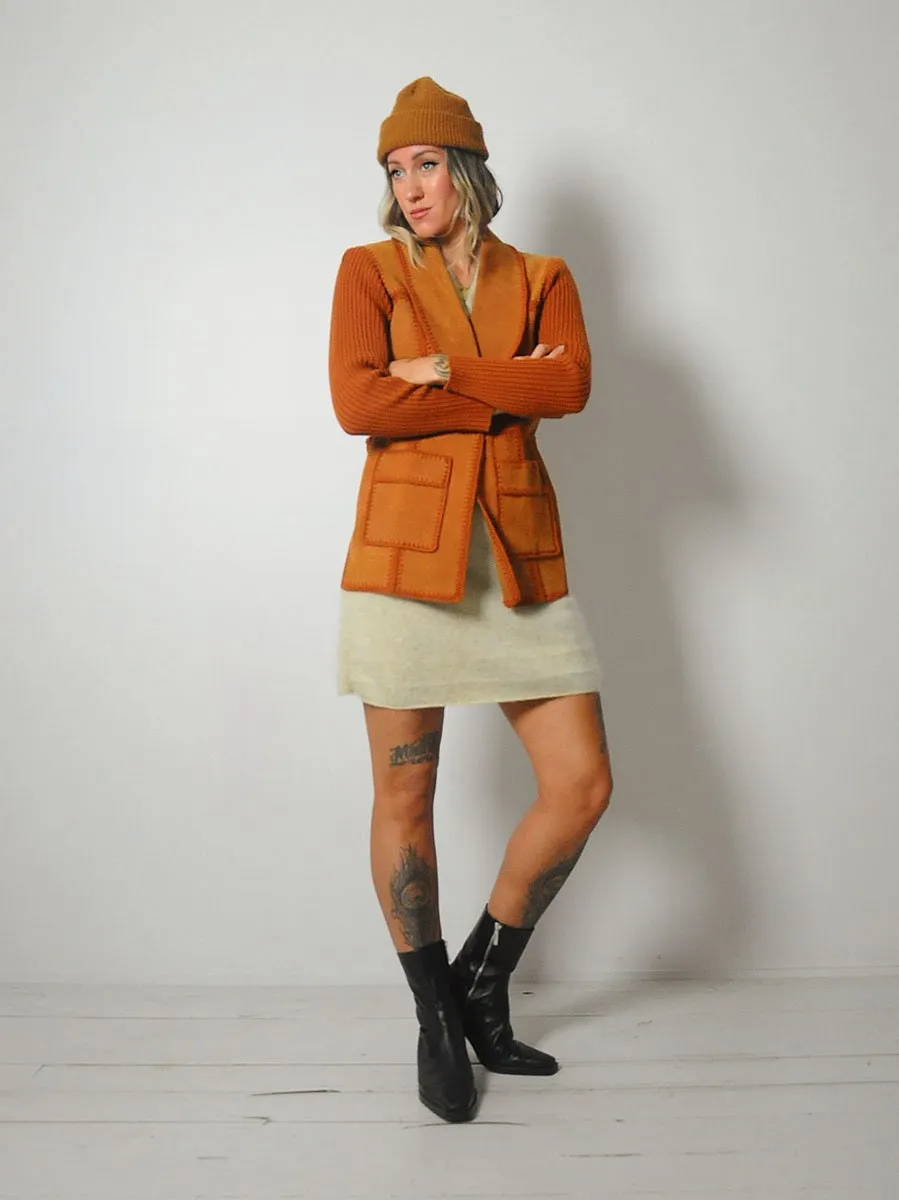 1970's Sienna Suede Knit Jacket