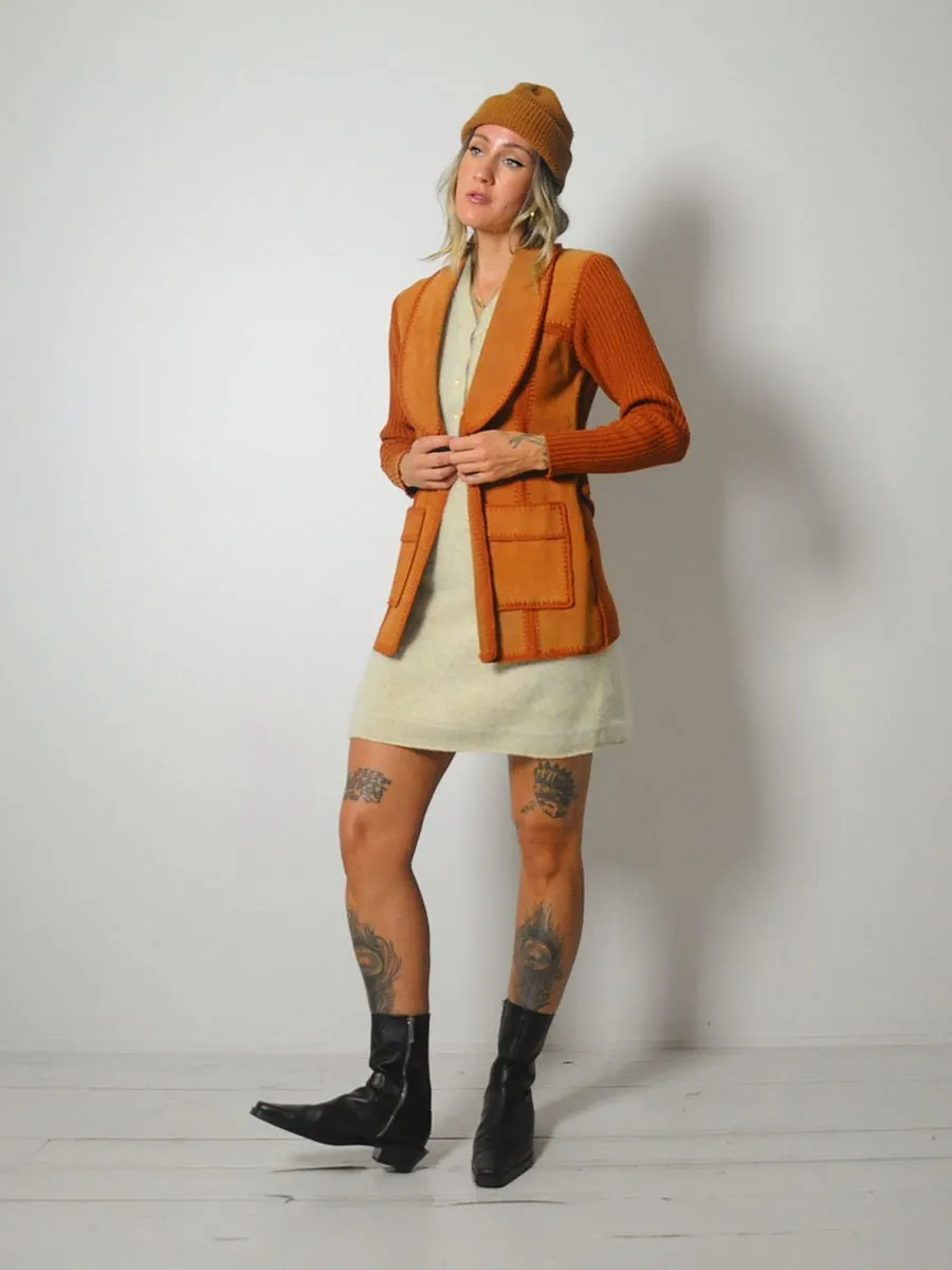 1970's Sienna Suede Knit Jacket