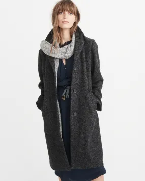 Abercrombie & Fitch LONG WOOL-BLEND COAT