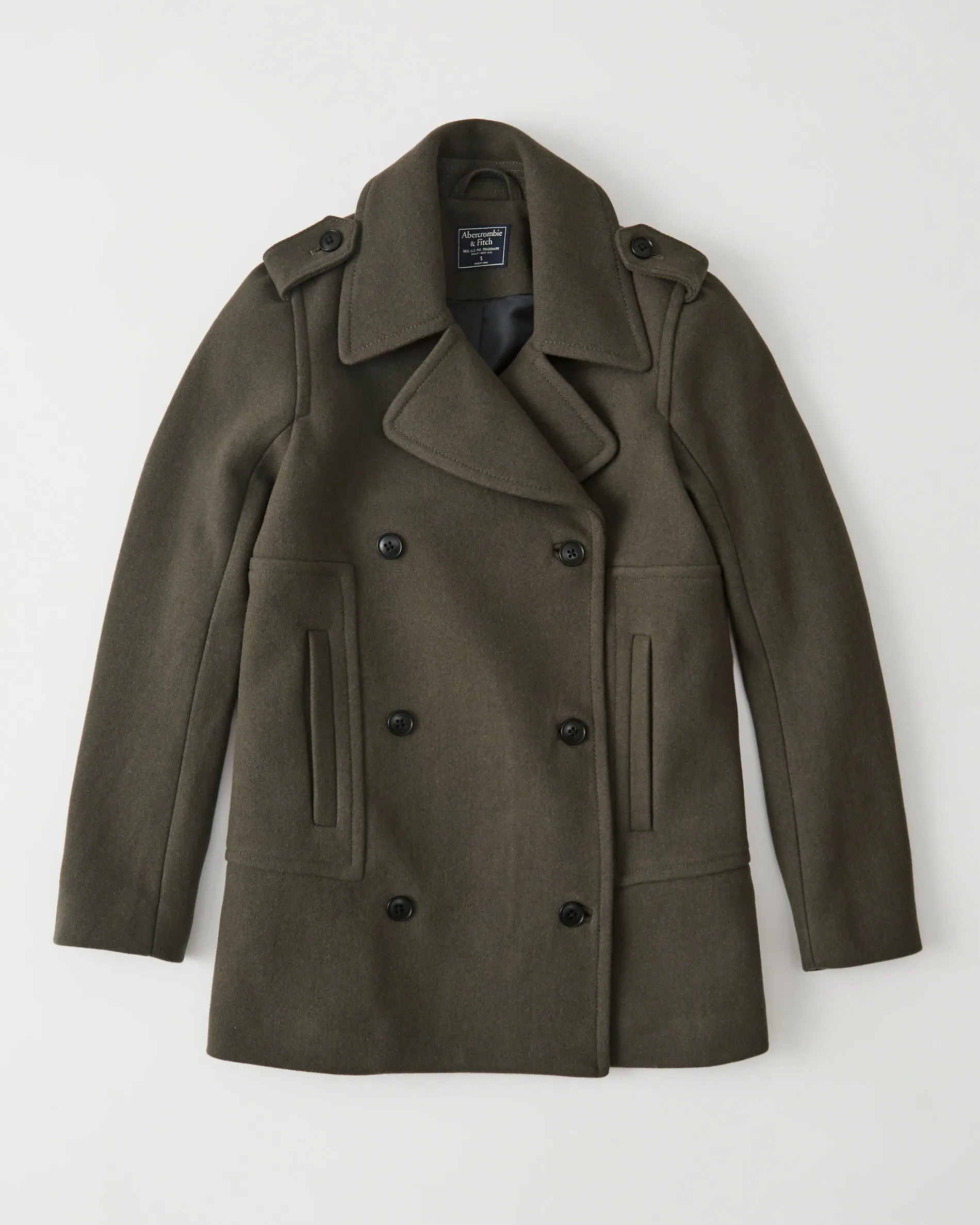 Abercrombie & Fitch WOOL-BLEND PEACOAT