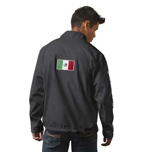 Ariat Men's Classic Team Softshell Mexico Jacket, Charcoal