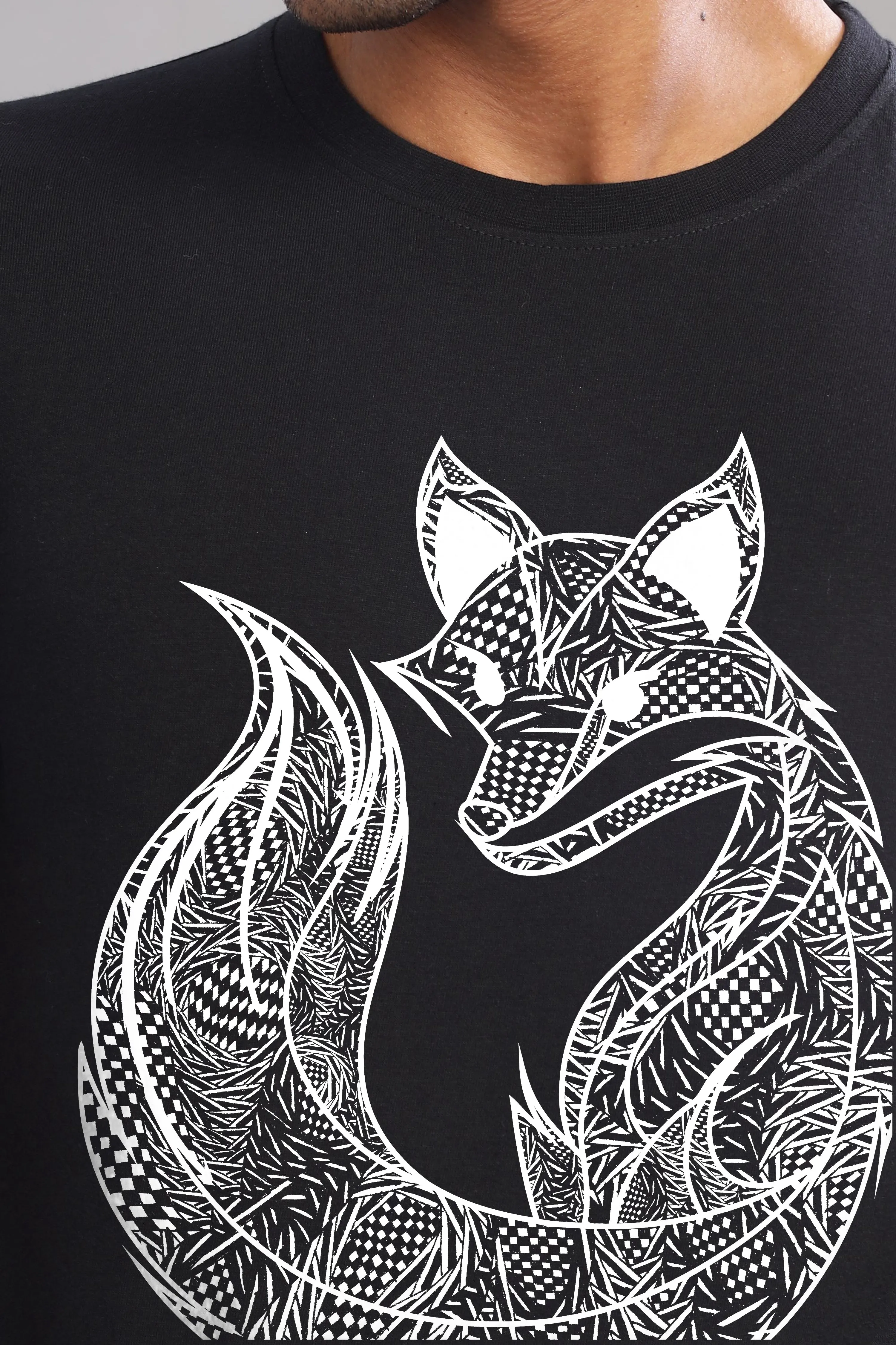 Art Fox T-Shirt - 100% Cotton Unisex Crewneck Half Sleeve