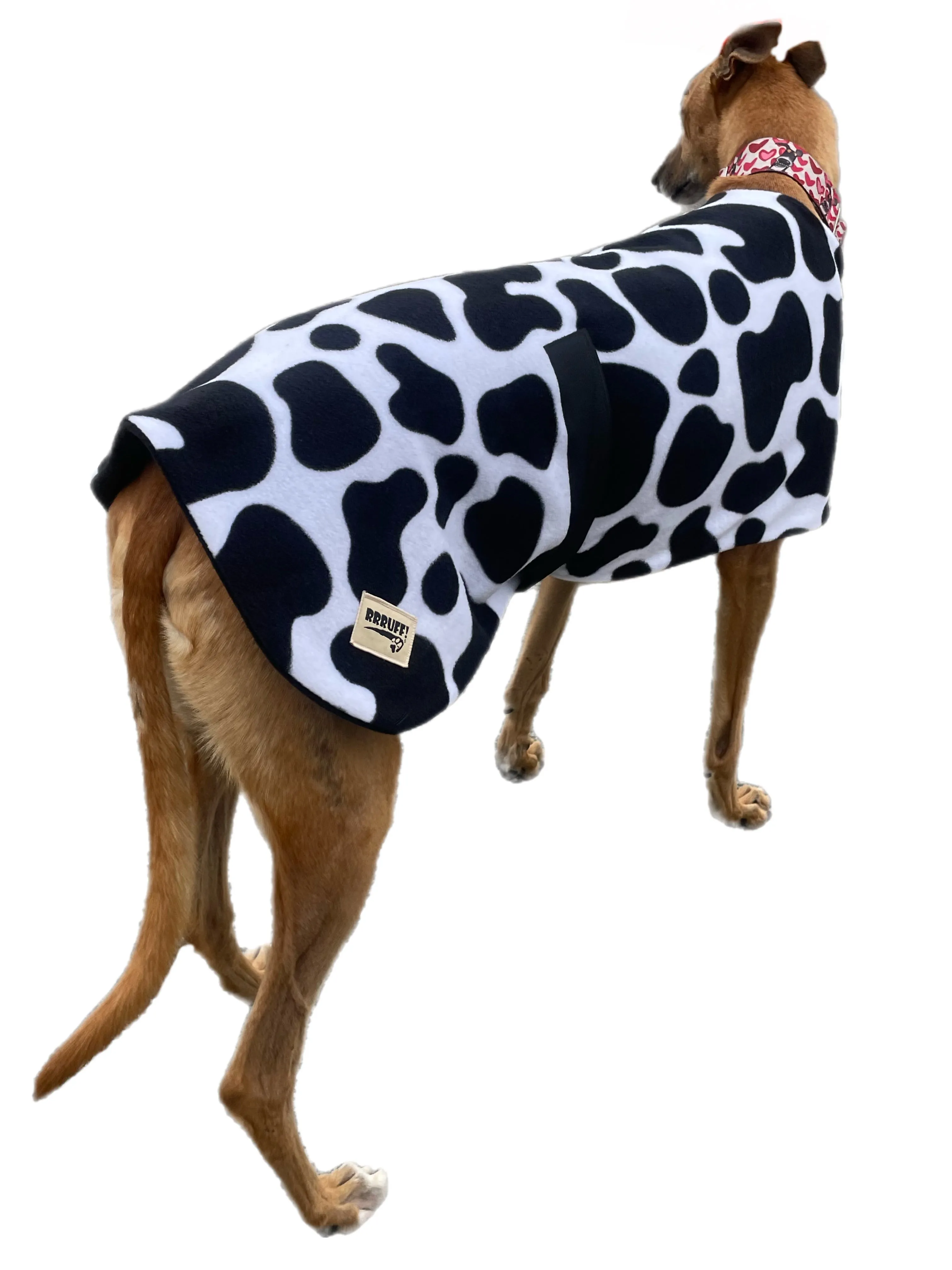 Autumn range greyhound classic style Greyhound ‘cow print’ coat double fleece washable