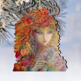 Autumn Wooden Ornaments by Josephine Wall - Thanksgiving Halloween Decor - 845611-JW