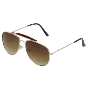 Aviator Fashion Sunglasses Silver/Brown