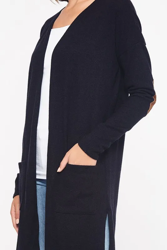 Basic Elbow Patch Cardigan