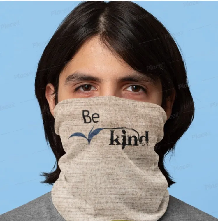 Be Kind, Denim,Suede Look,Neck Gaiter,Multi-functional , Face,Headband,Bandana,Balaclava,Hair Band,Dust Mask,Cute Valentine Gift