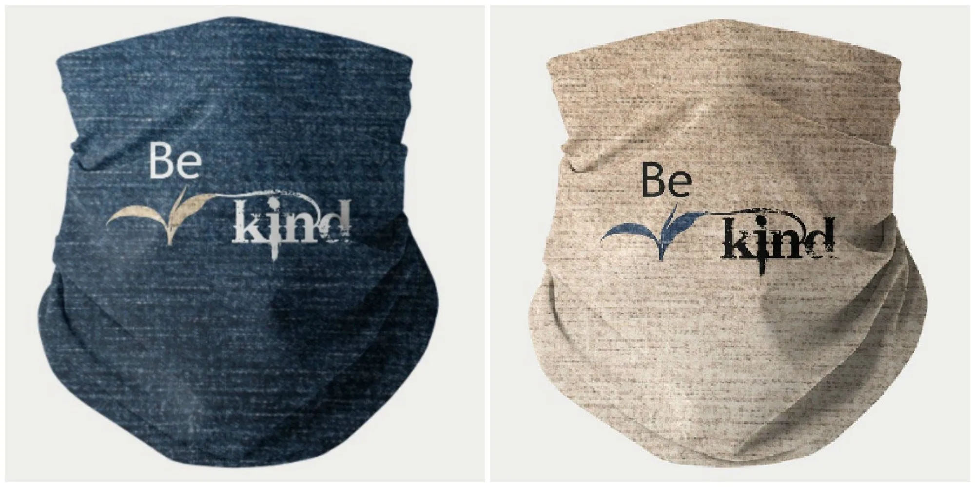 Be Kind, Denim,Suede Look,Neck Gaiter,Multi-functional , Face,Headband,Bandana,Balaclava,Hair Band,Dust Mask,Cute Valentine Gift