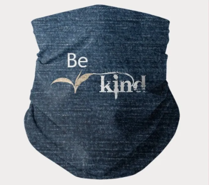 Be Kind, Denim,Suede Look,Neck Gaiter,Multi-functional , Face,Headband,Bandana,Balaclava,Hair Band,Dust Mask,Cute Valentine Gift