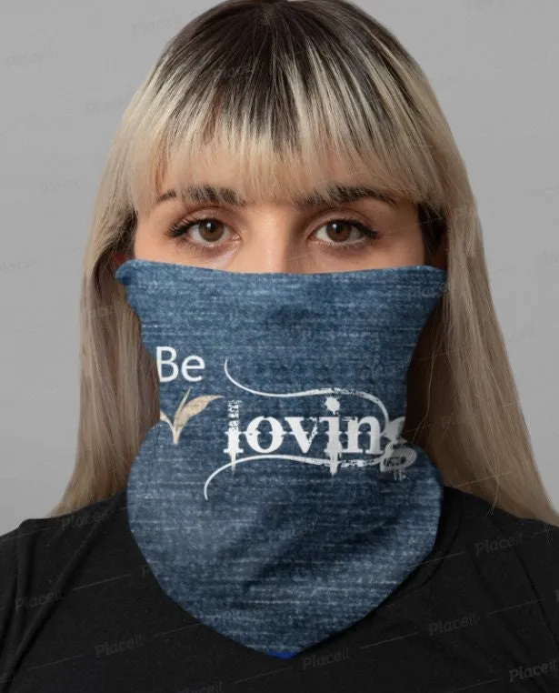 Be Loving, Denim,Suede Look,Neck Gaiter,Multi-functional , Face,Headband,Bandana,Balaclava,Hair Band,Dust Mask,Cute Valentine Gift