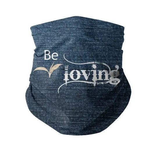 Be Loving, Denim,Suede Look,Neck Gaiter,Multi-functional , Face,Headband,Bandana,Balaclava,Hair Band,Dust Mask,Cute Valentine Gift