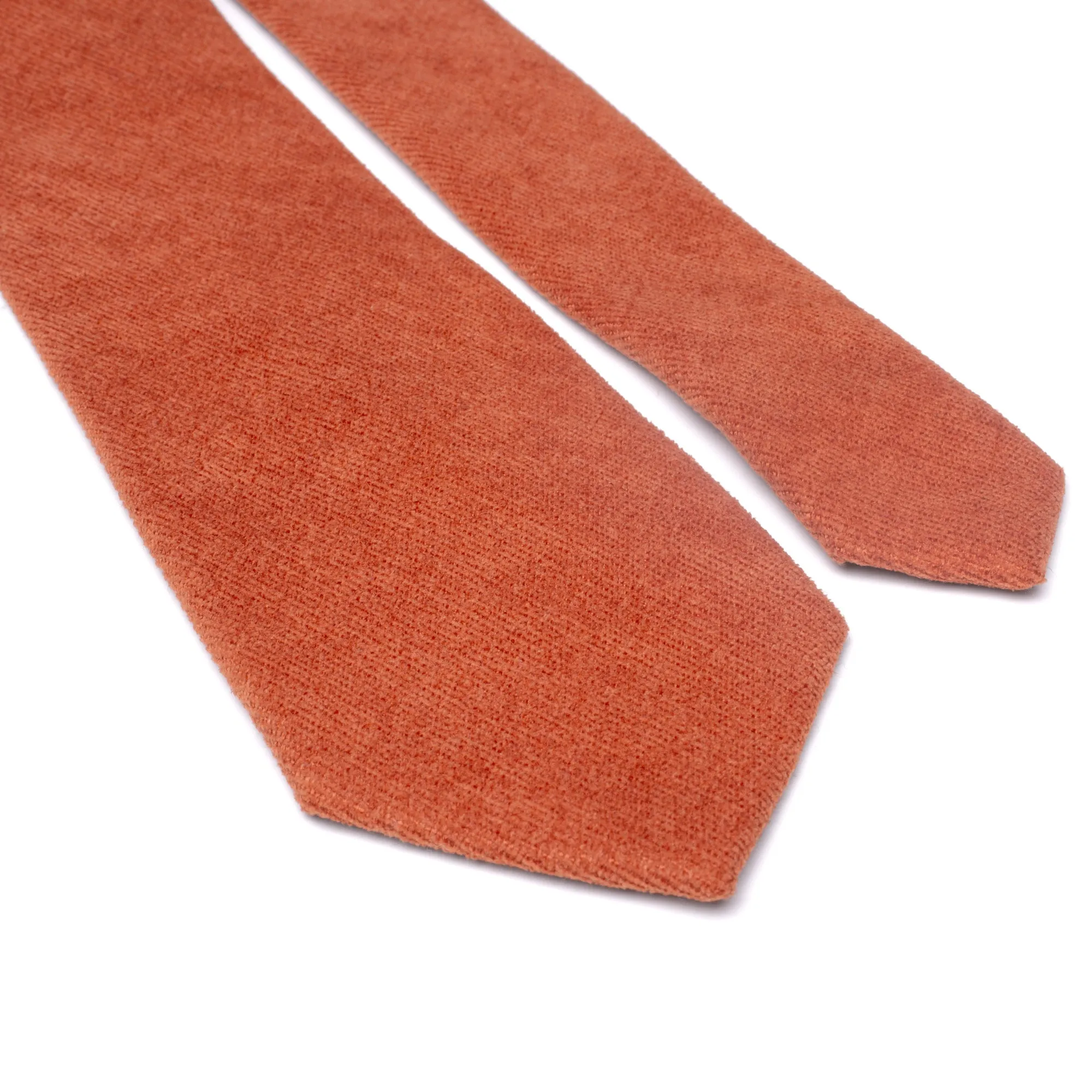 Bea Burnt Orange Cotton Tie, Pocket Square and Burnt Orange Braces Set