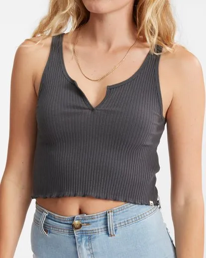 Billabong Notch Tank Ribbed Tank Top - Off Black