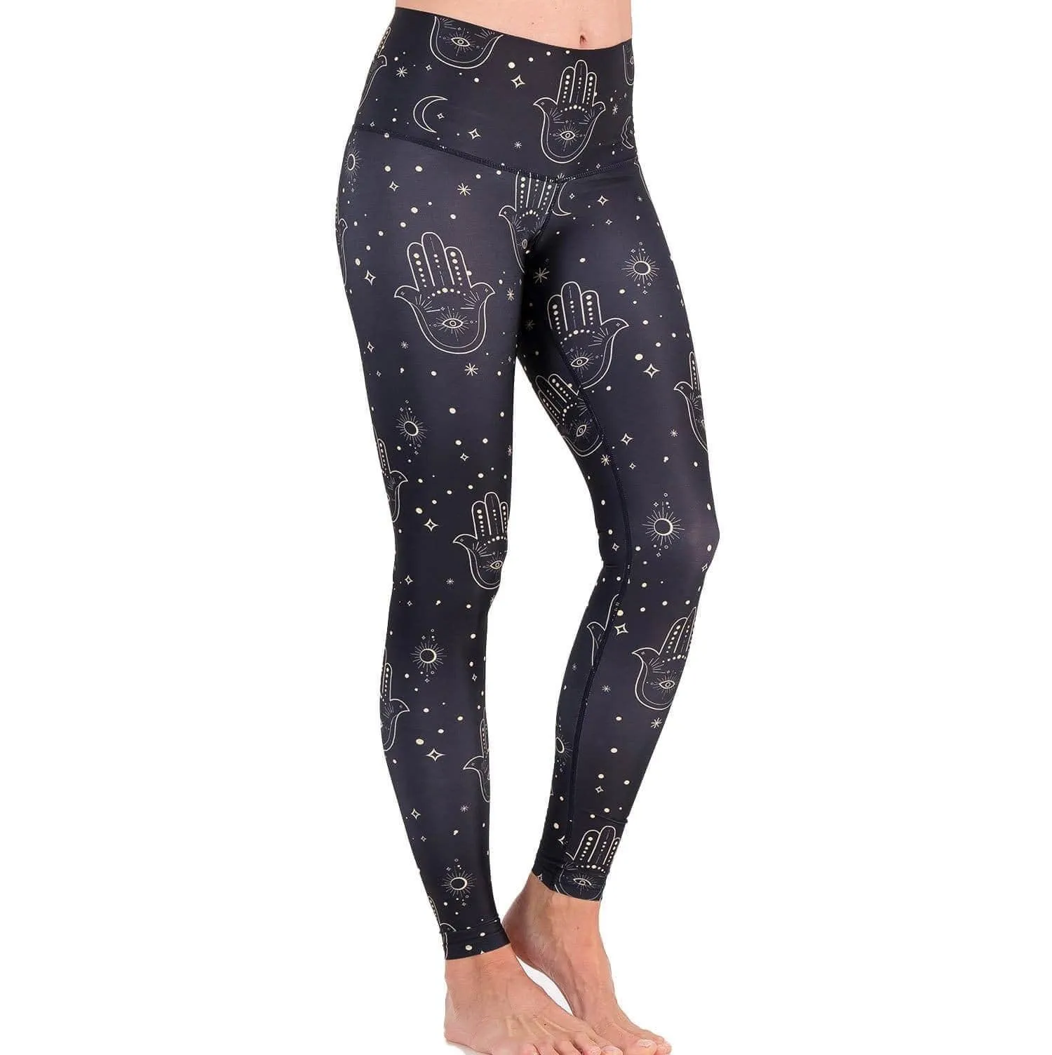 Black Hamsa print leggings