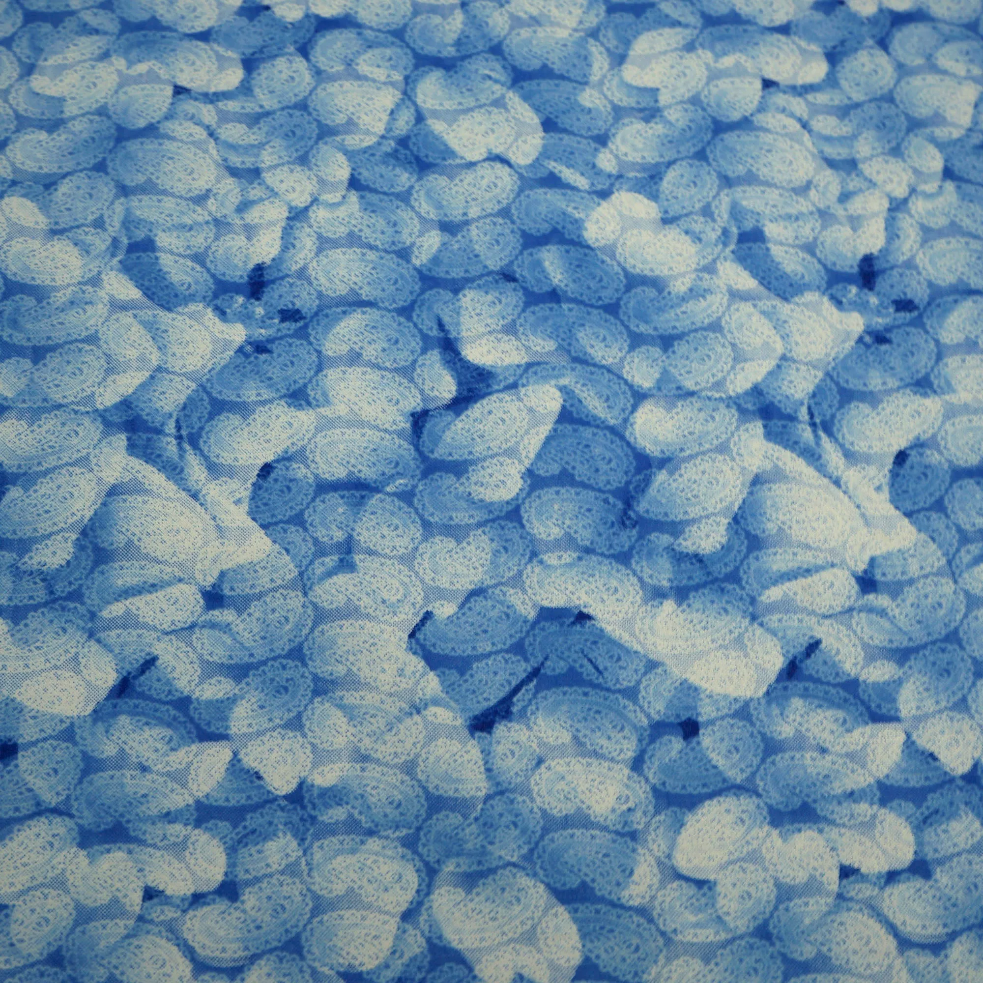 Blue Hydrangea Mist Italian Cotton Stretch Fabric