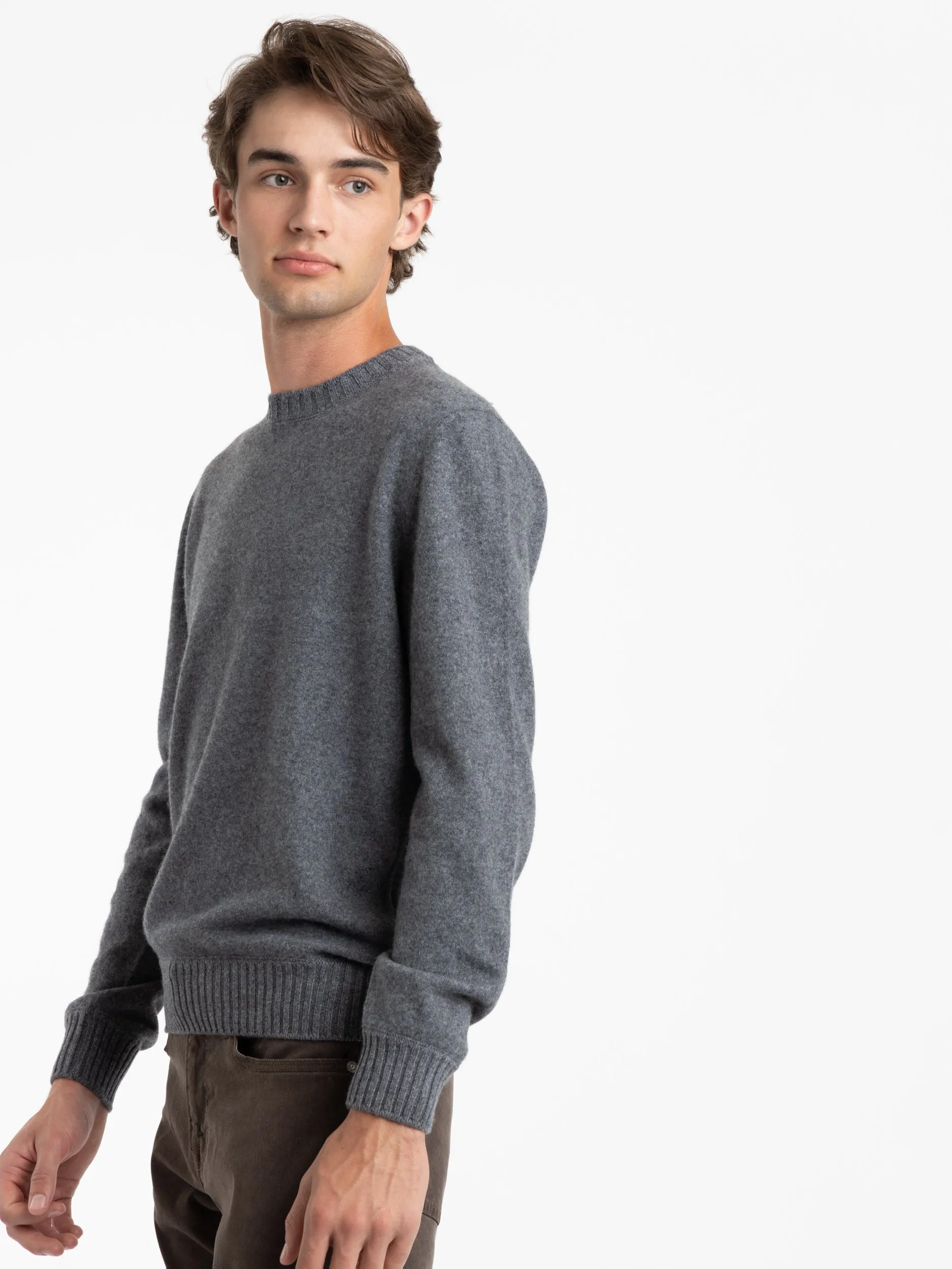 Charcoal Grey Felt Cashmere Sweater