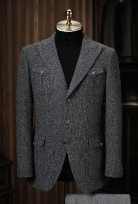 Charcoal Tweed Jacket  / Grey Wool Trousers Style No DBU9064- DAV7762