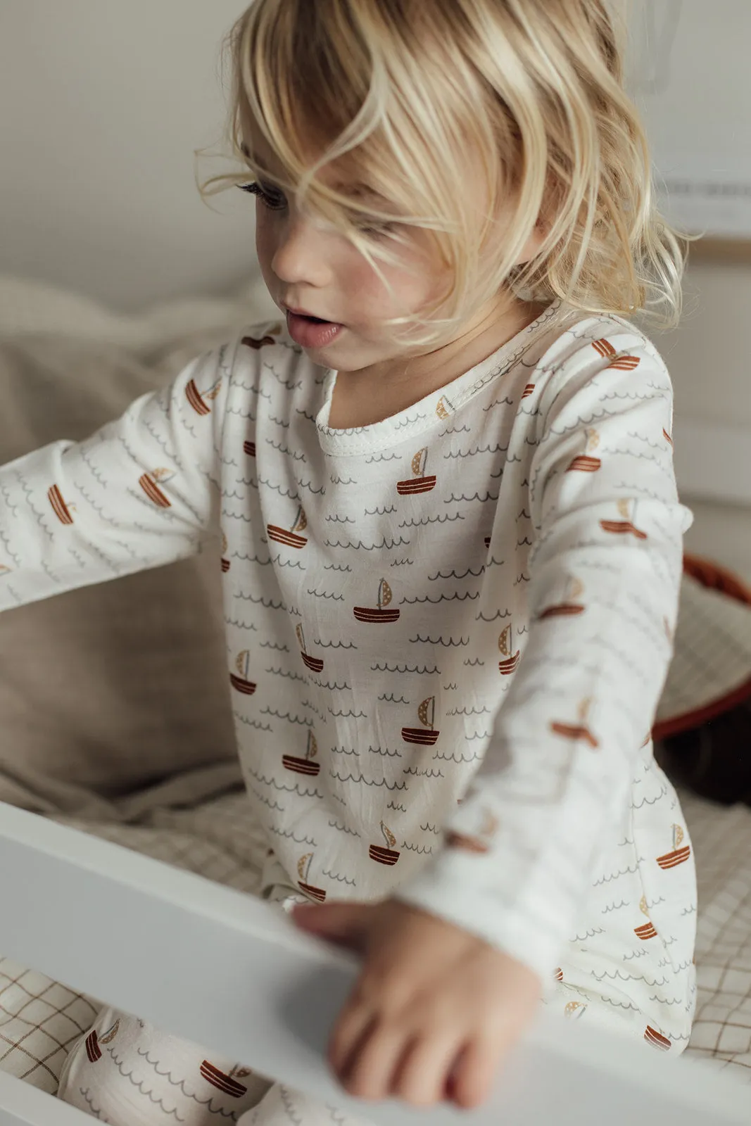 Child Merino Pyjamas - Sail Boat