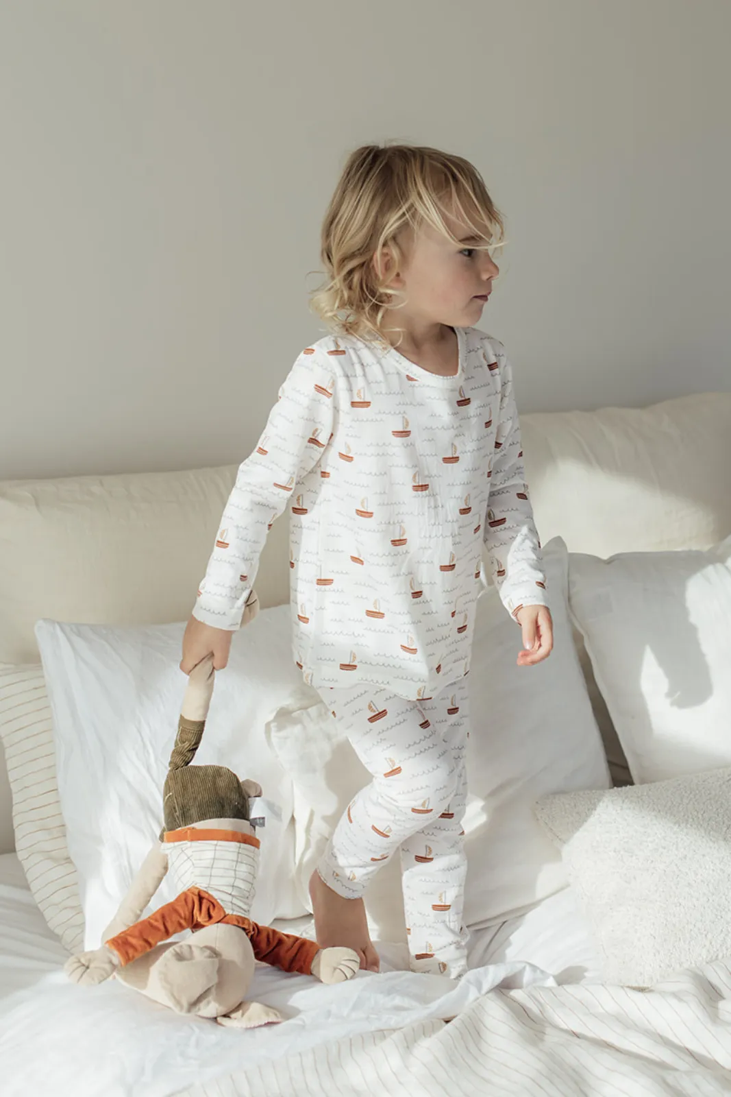 Child Merino Pyjamas - Sail Boat