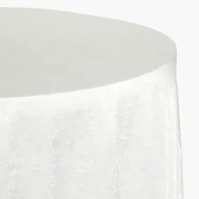 Crinkle Shimmer 132" Round Tablecloth - Light Ivory/Off White