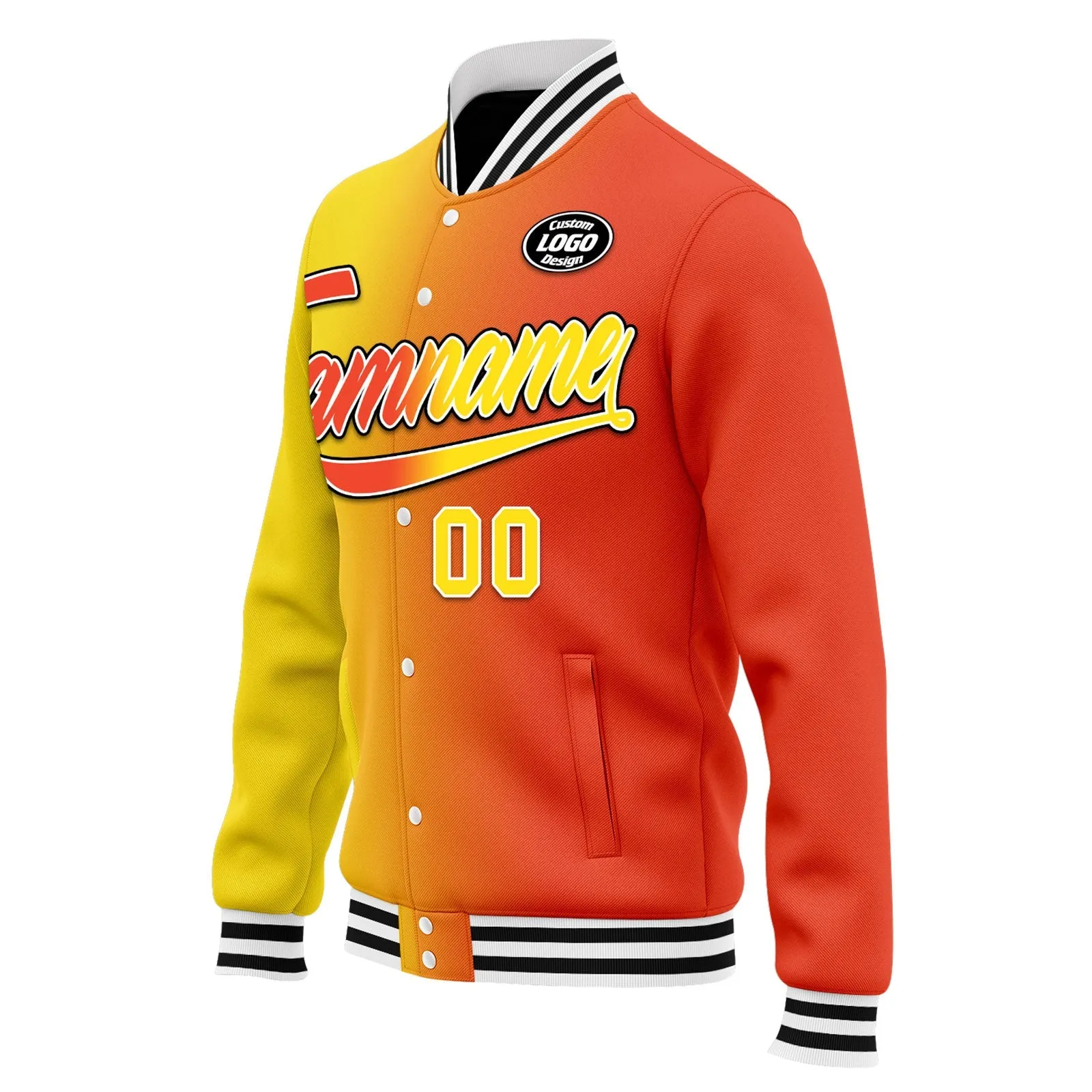 Custom Gradient Fashion Jacket Bomber Full-Snap Varsity Letterman Personalized Jacket FZ005-D028015-3