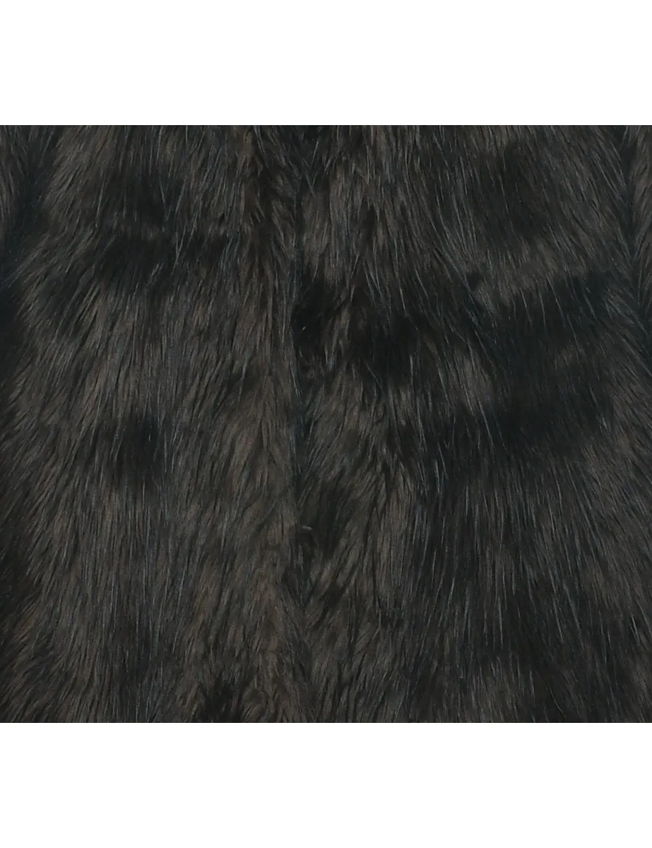 Dark Brown Faux Fur Coat - M