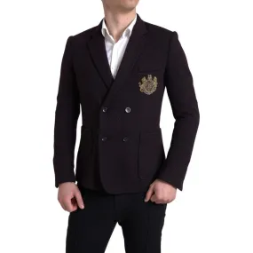 Dolce & Gabbana Elegant Purple Double Breasted Wool Blazer