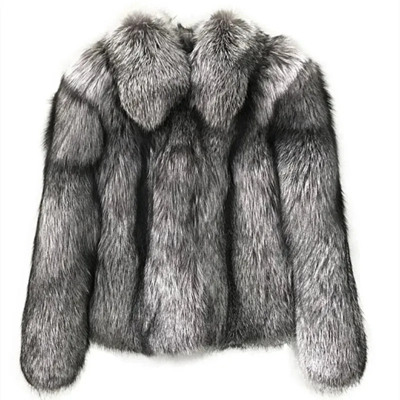 eco pelliccia Fur Coat Women Faux Fox Fur Coat