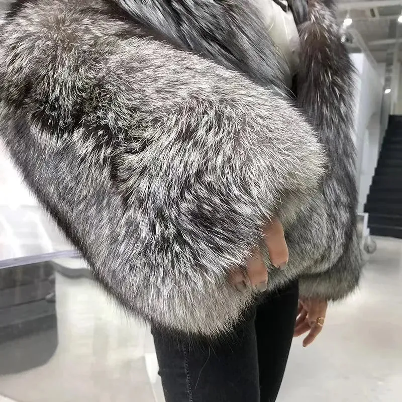 eco pelliccia Fur Coat Women Faux Fox Fur Coat