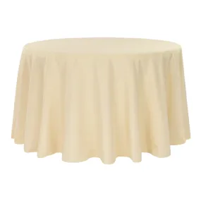 Economy Polyester Tablecloth 120" Round - Champagne