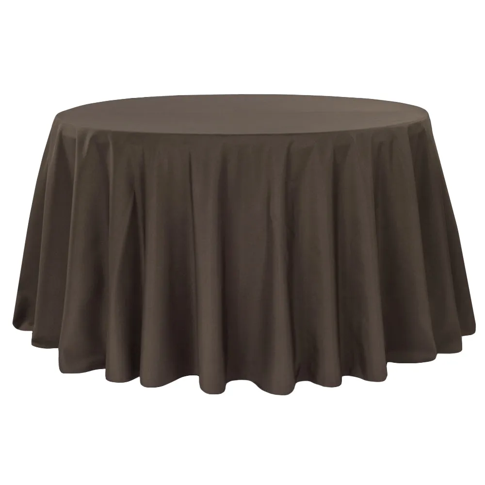 Economy Polyester Tablecloth 120" Round - Chocolate