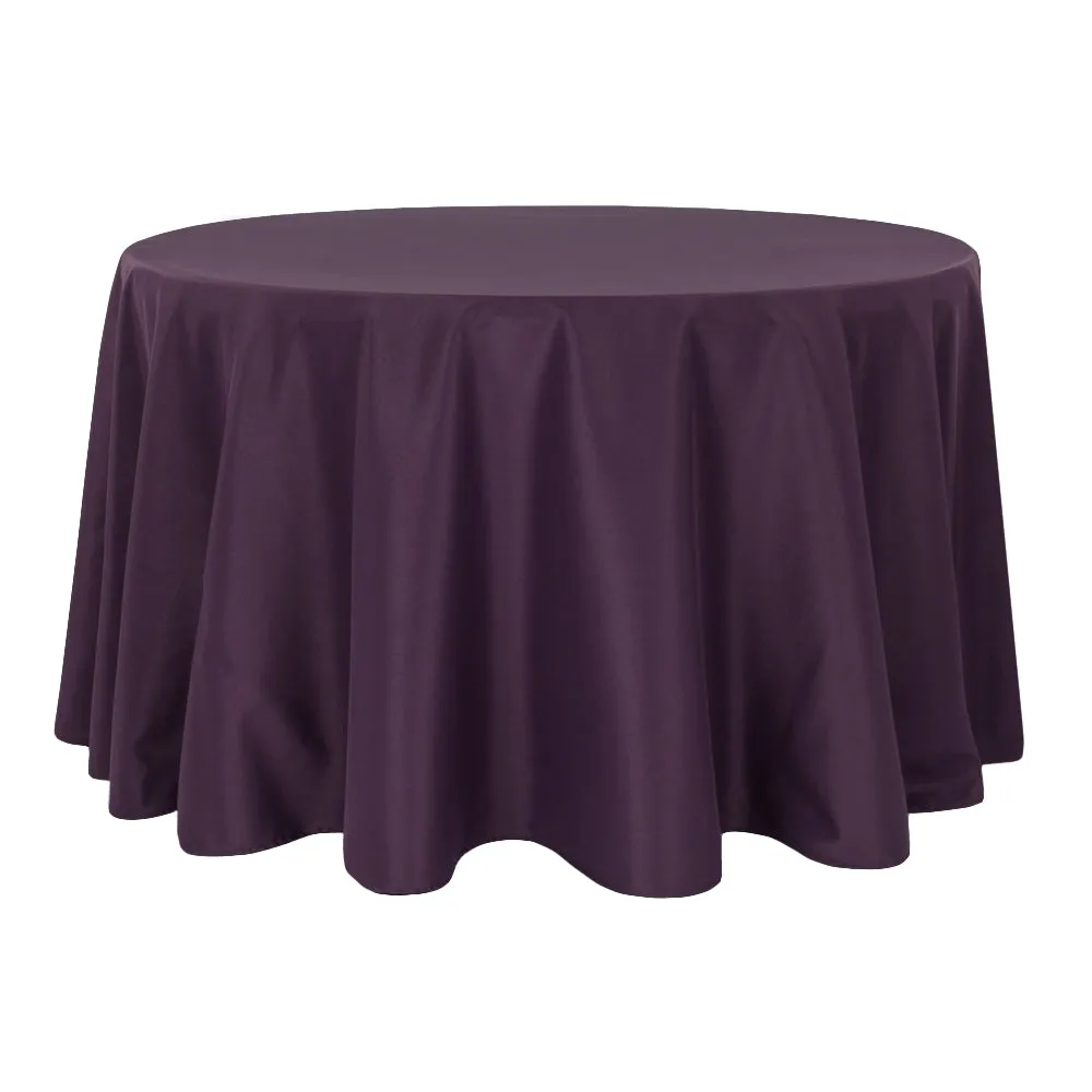 Economy Polyester Tablecloth 120" Round - Eggplant/Plum