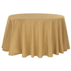 Economy Polyester Tablecloth 120" Round - Gold