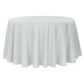 Economy Polyester Tablecloth 120" Round - Gray/Silver