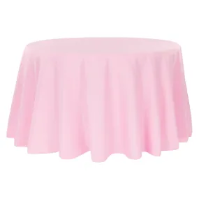 Economy Polyester Tablecloth 120" Round - Pink