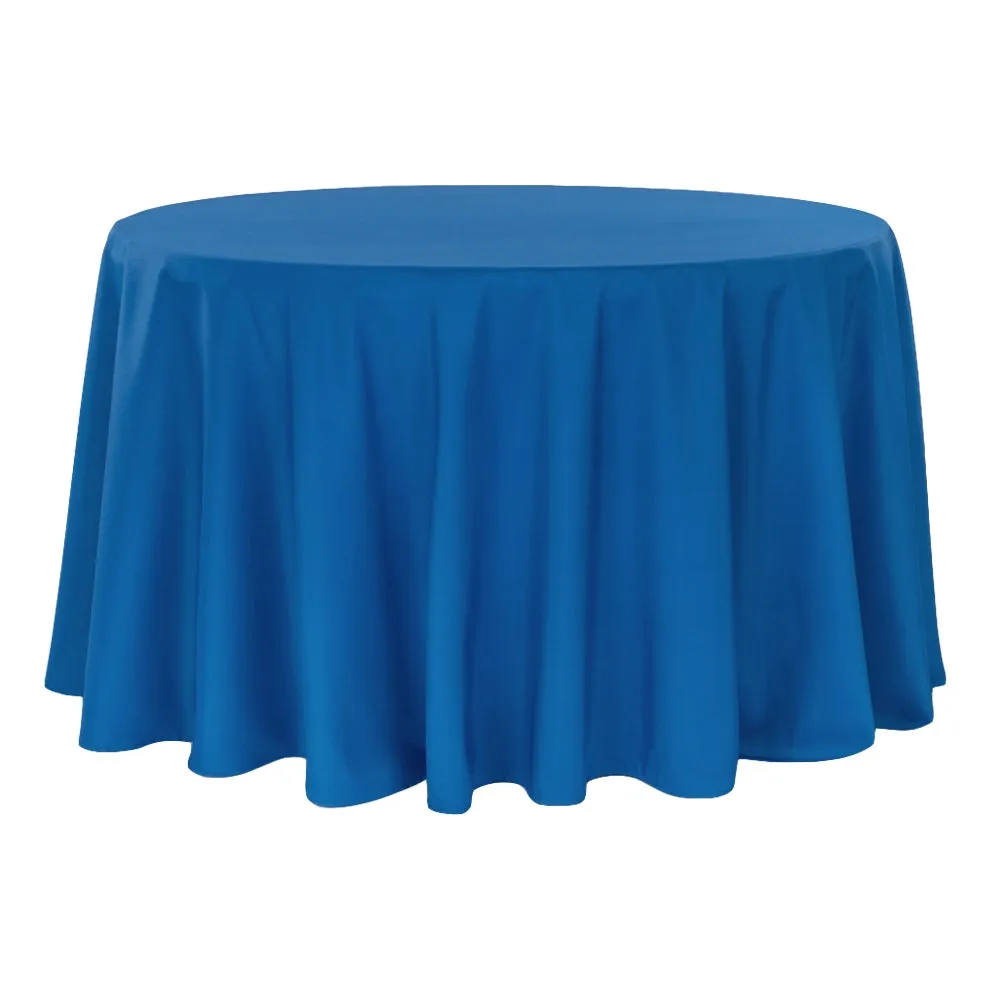 Economy Polyester Tablecloth 120" Round - Royal Blue