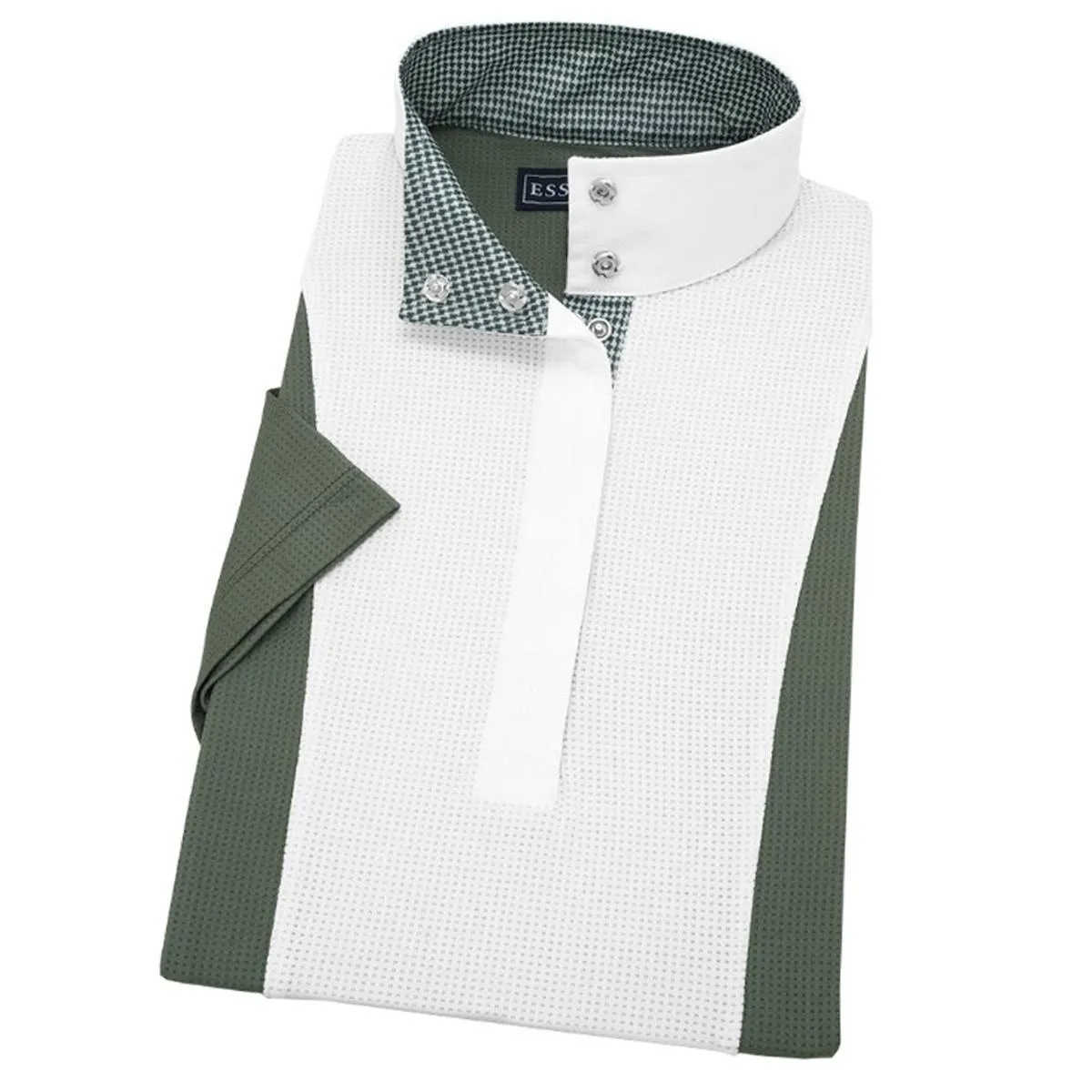 Essex Classics Ladies "Houndstooth Green" Luna Performance Short Sleeve Show Shirt