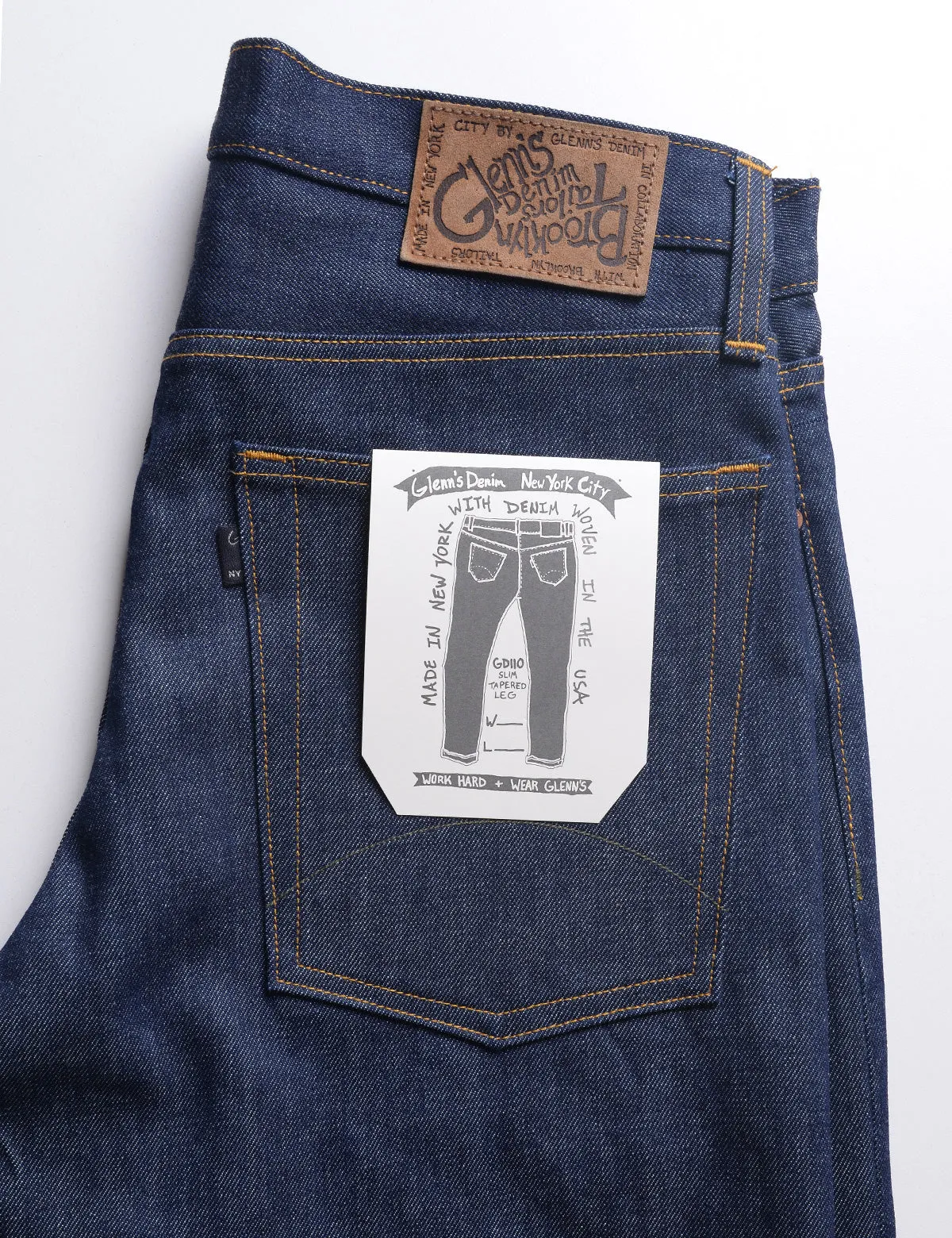 FINAL SALE: GD110 SLIM TAPERED | Raw 13 Oz Selvedge Denim - Original Indigo