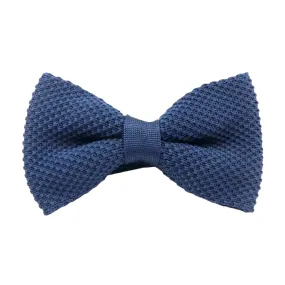 Frankie Navy Blue Waffle Knitted Bow Tie