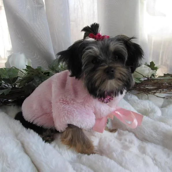 Fun Fur Glamour Dog Coat Pink