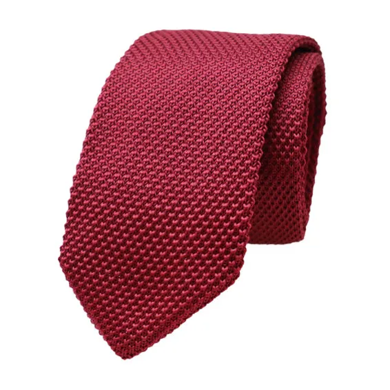 George Burgundy Waffle Knit Wool Tie