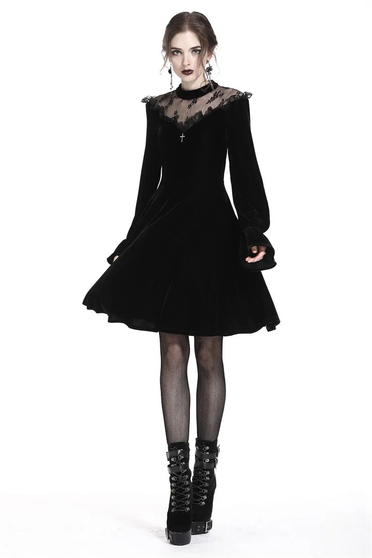 Gothic cross lacey velvet dress DW245