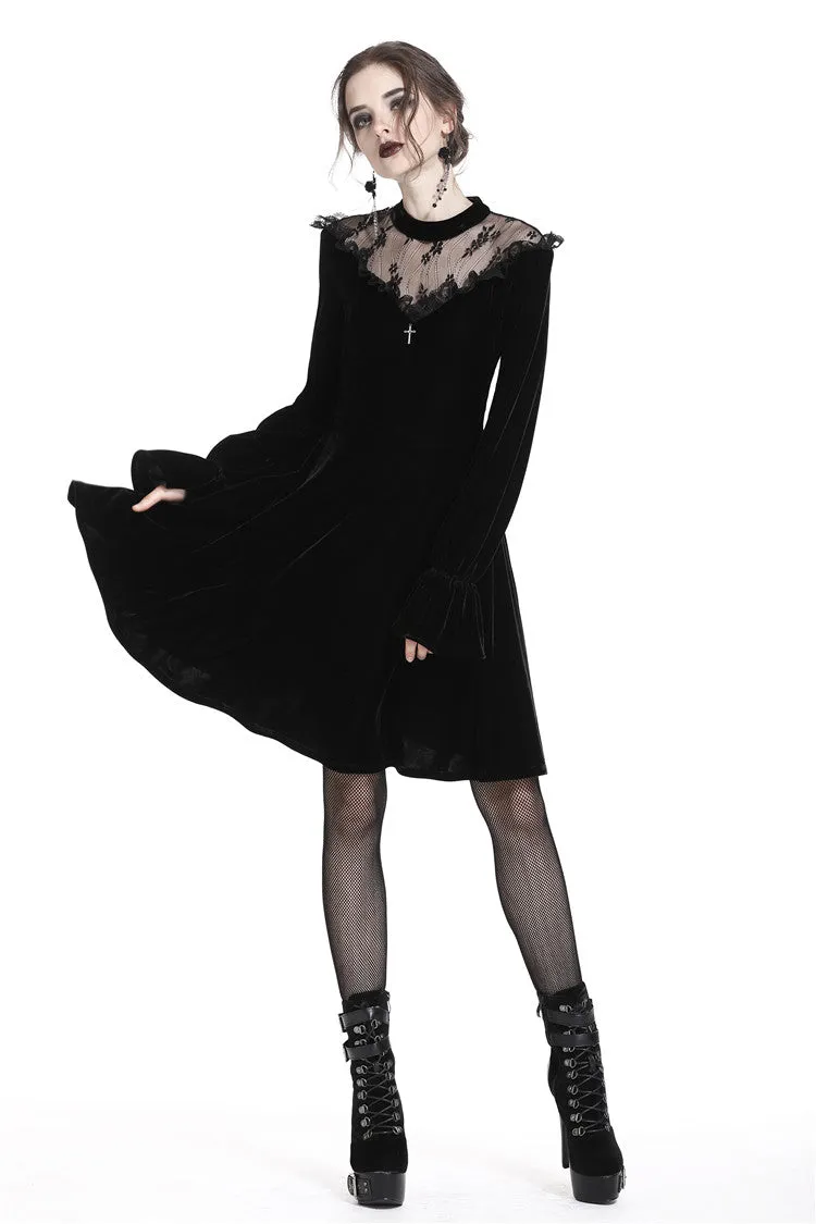 Gothic cross lacey velvet dress DW245