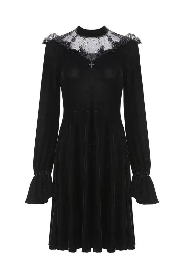 Gothic cross lacey velvet dress DW245