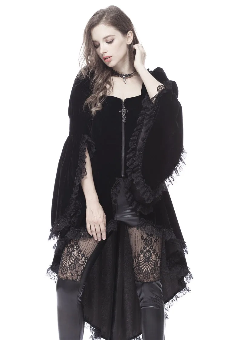 Gothic noble velvet pleated cocktail jacket JW104