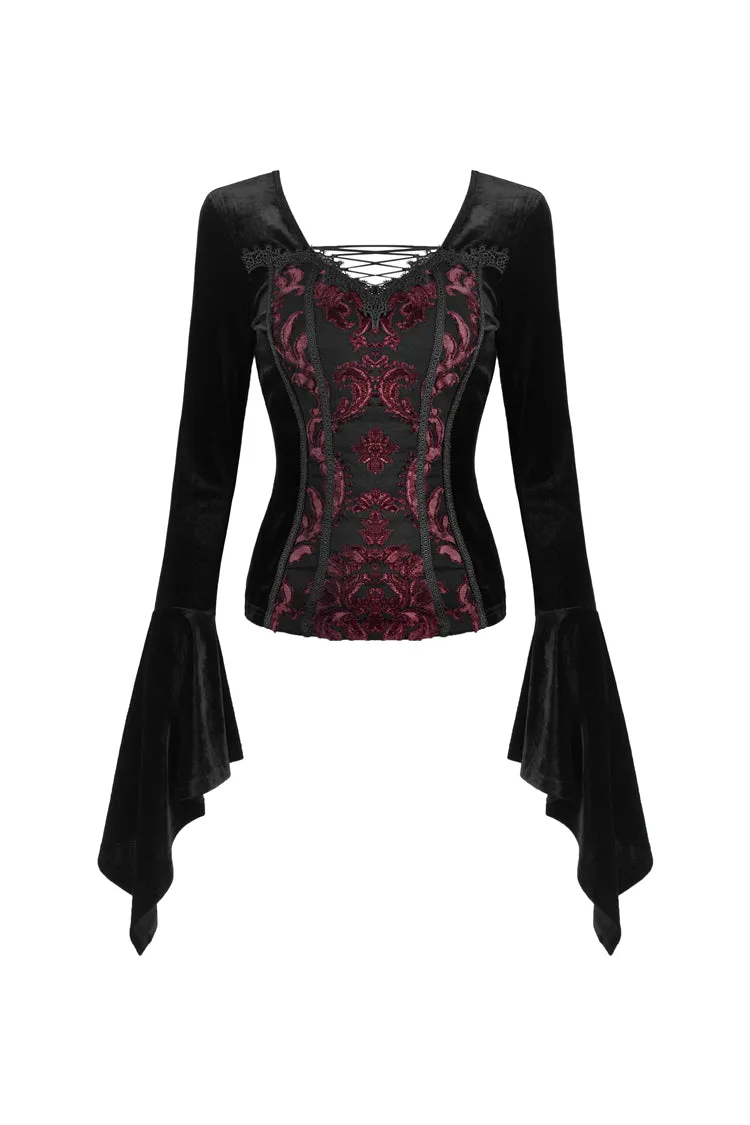 Gothic victorian Black and red T-shirt TW216