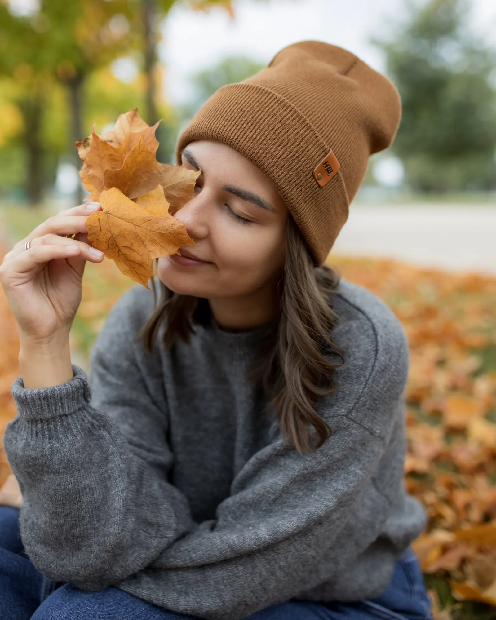 HAAKWEAR Knit Cuffed Beanie - Camel Brown, Made in USA