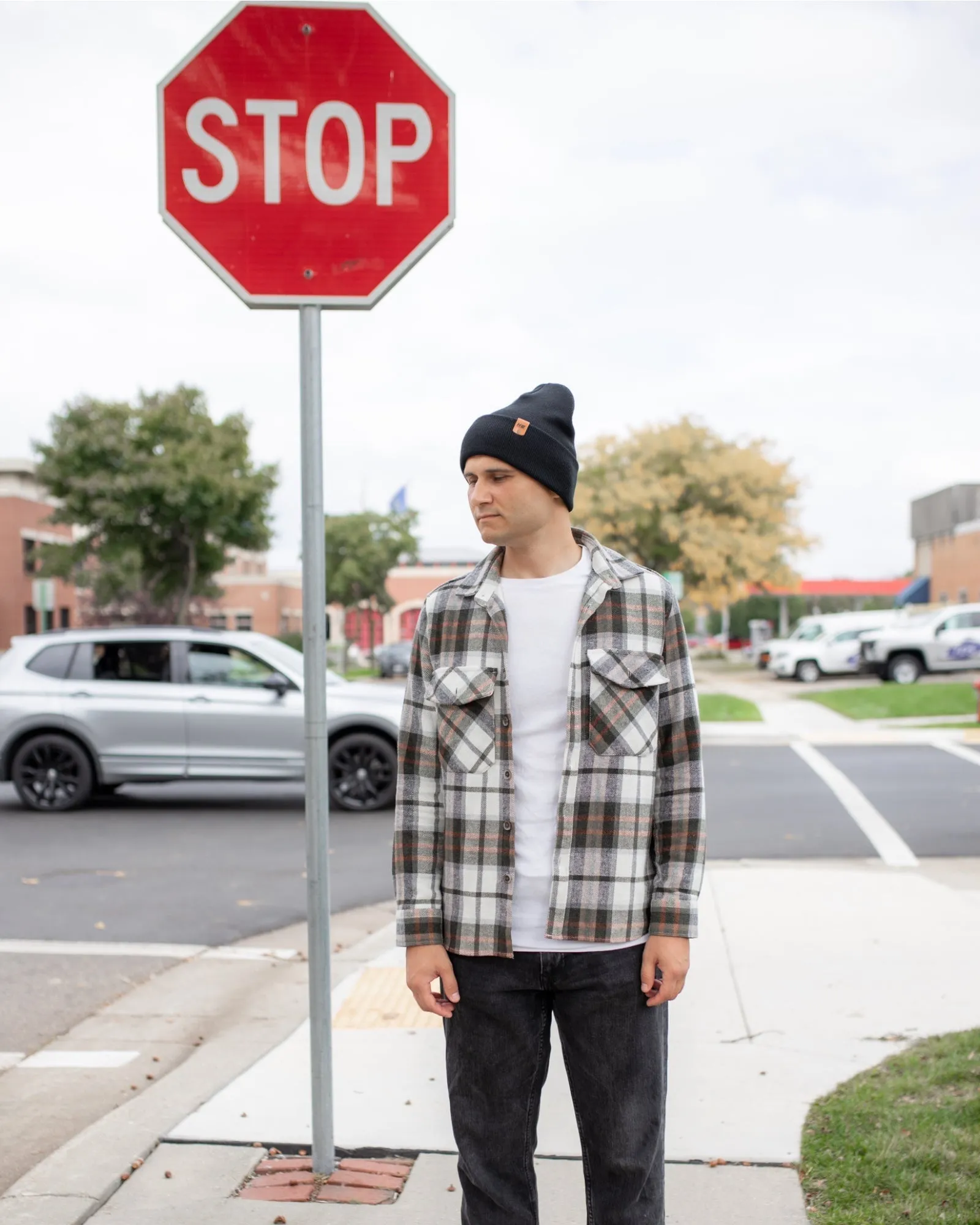 HAAKWEAR Knit Cuffed Beanie - Charcoal Black, Made in USA